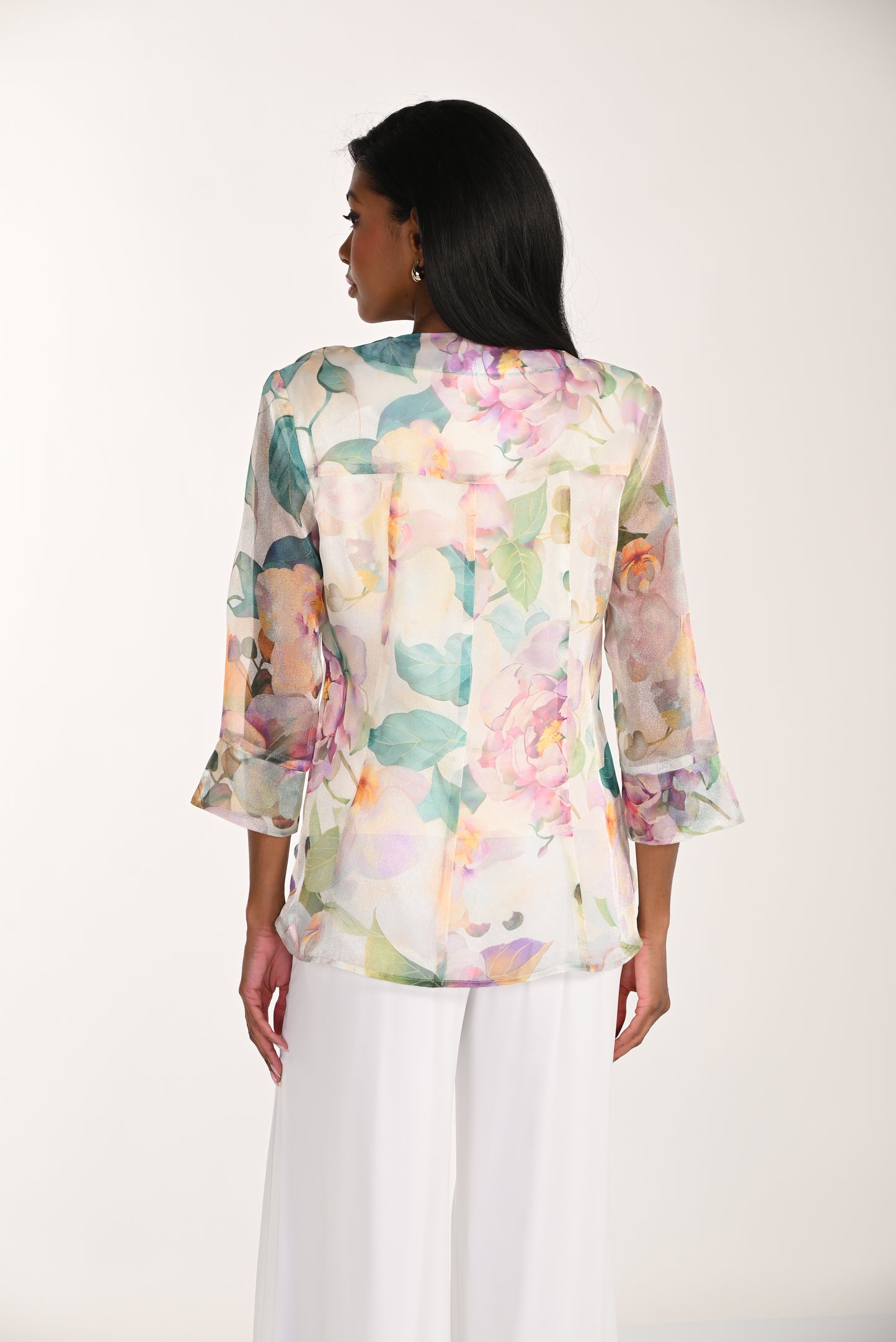 Frank Lyman-268163-Woven Jacket-Porcelain/Green - The Coach Pyramids