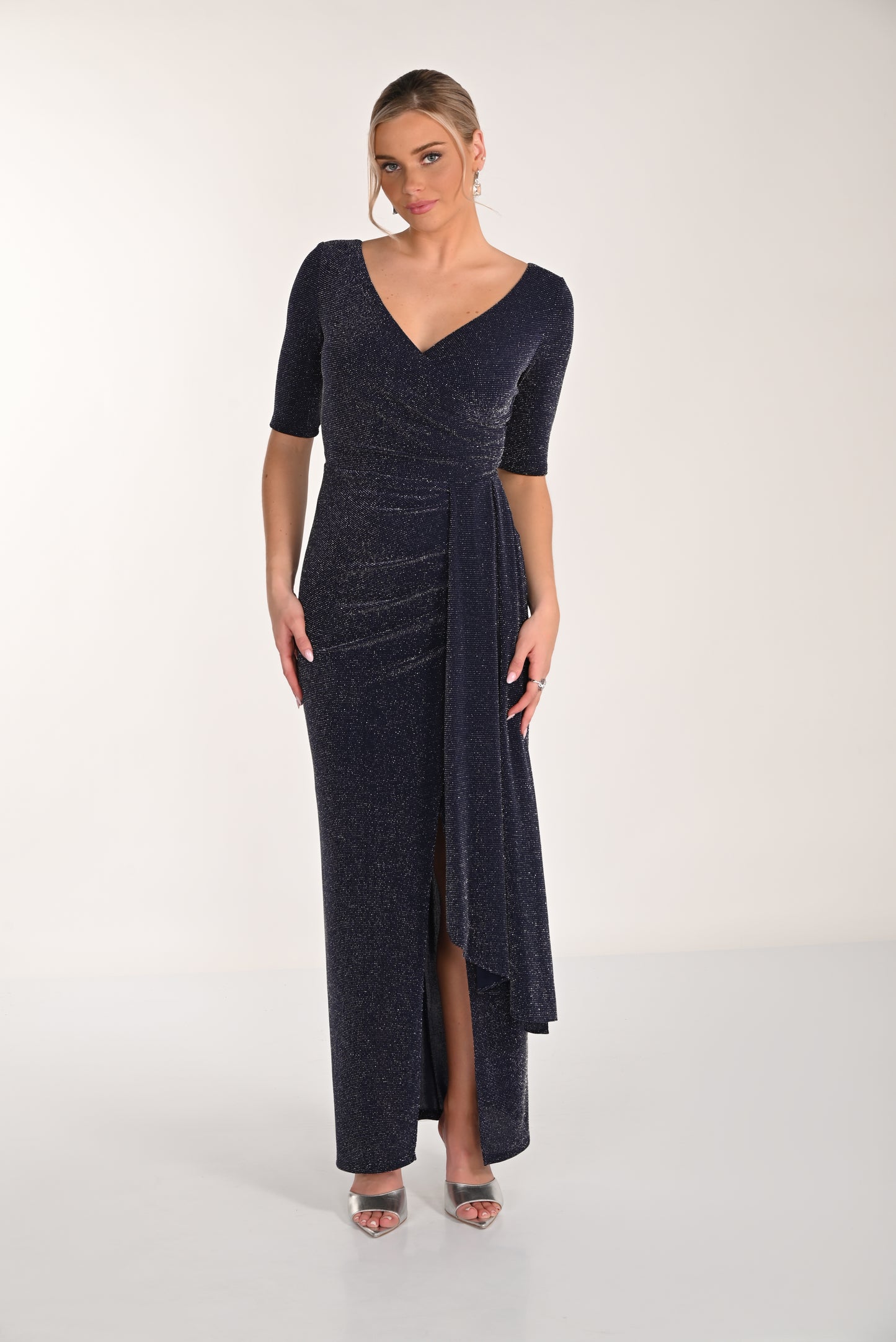 Frank Lyman-268225-Knit Dress-Midnight - The Coach Pyramids