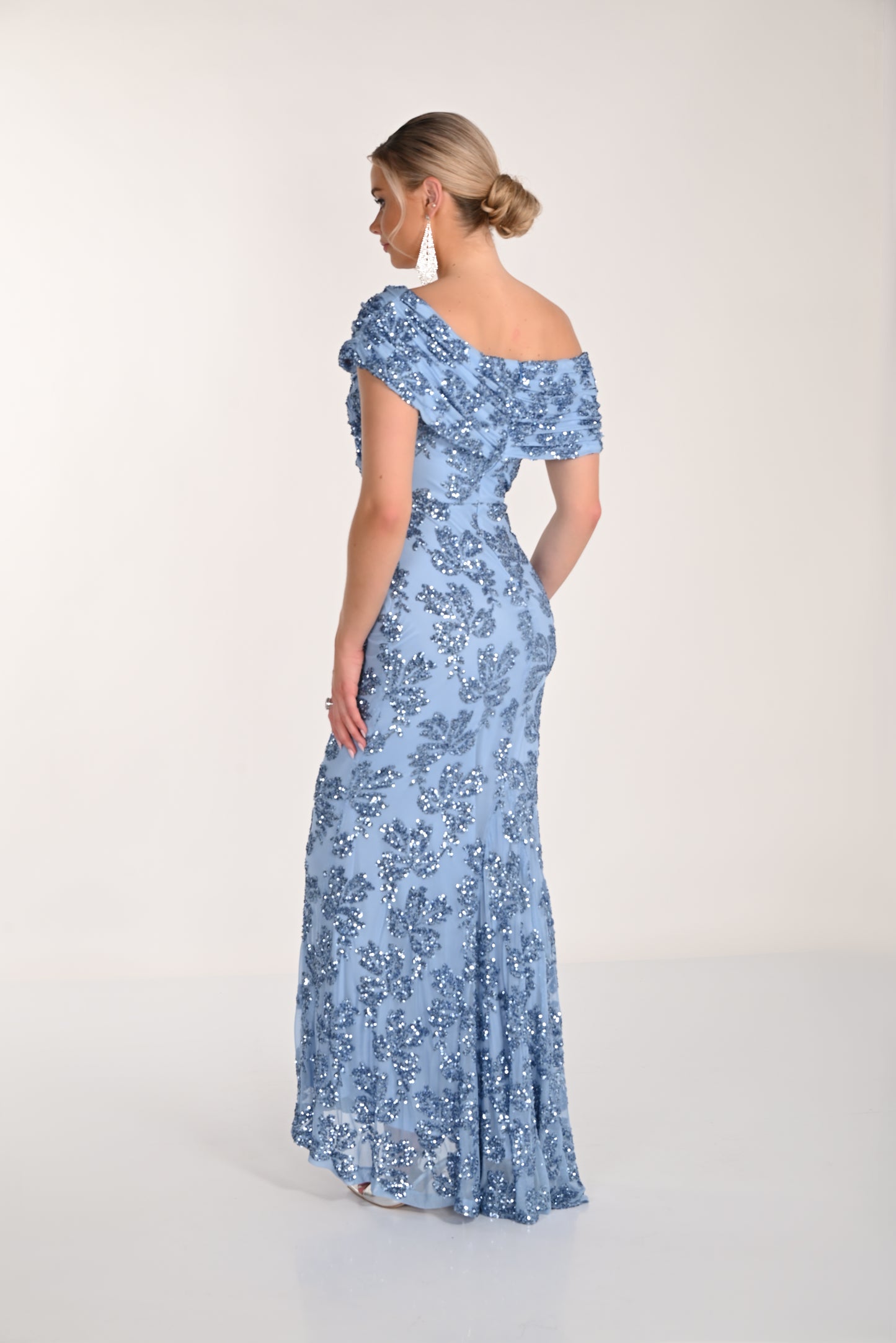 Frank Lyman-268254-Knit Dress-Sky Blue - The Coach Pyramids