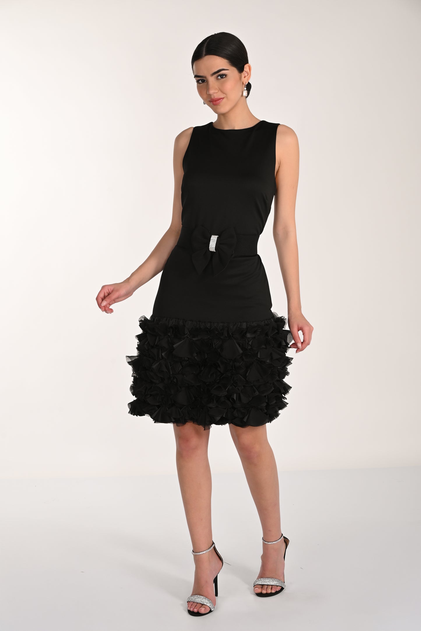 Frank Lyman-268518-Knit Dress-Black - The Coach Pyramids