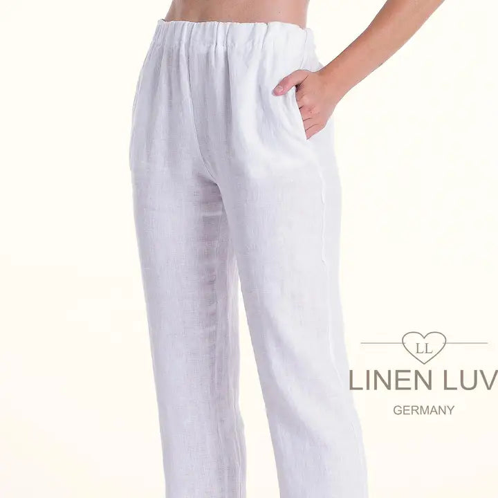 Linen Luv-PT709-11-French Linen Pant-Bianco - The Coach Pyramids