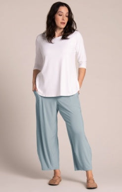 Sympli Spring/Summer 2025-27237-Narrow Lantern Pant-Stone Blue