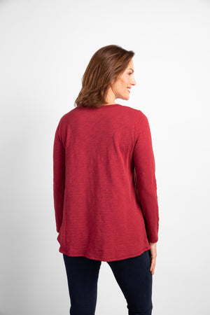 Habitat Fall/Winter 2023-H27503F3-Pieced Tunic-Cranberry - The Coach Pyramids