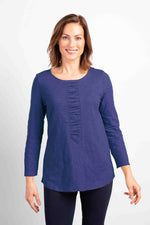 Habitat Fall/Winter 2023-H27516-Ruched Shaped Shirt-Blue - The Coach Pyramids