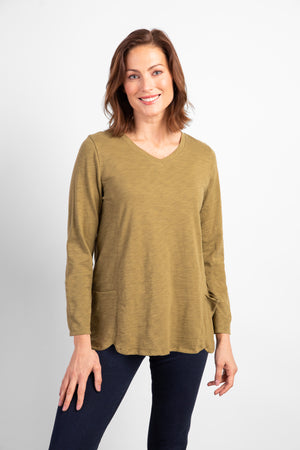 Habitat Fall/Winter 2023-H27517-Pocket V Neck-Baltic - The Coach Pyramids