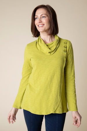 Habitat Fall 2024-H27518F4-Wrap Cowl Top-Pear