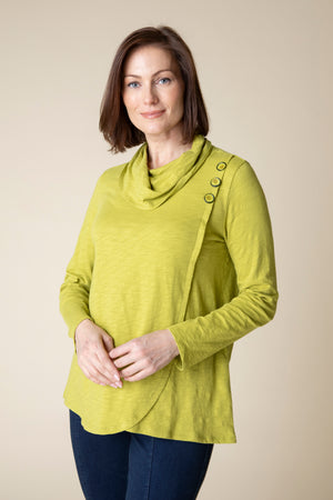 Habitat Fall 2024-H27518F4-Wrap Cowl Top-Pear