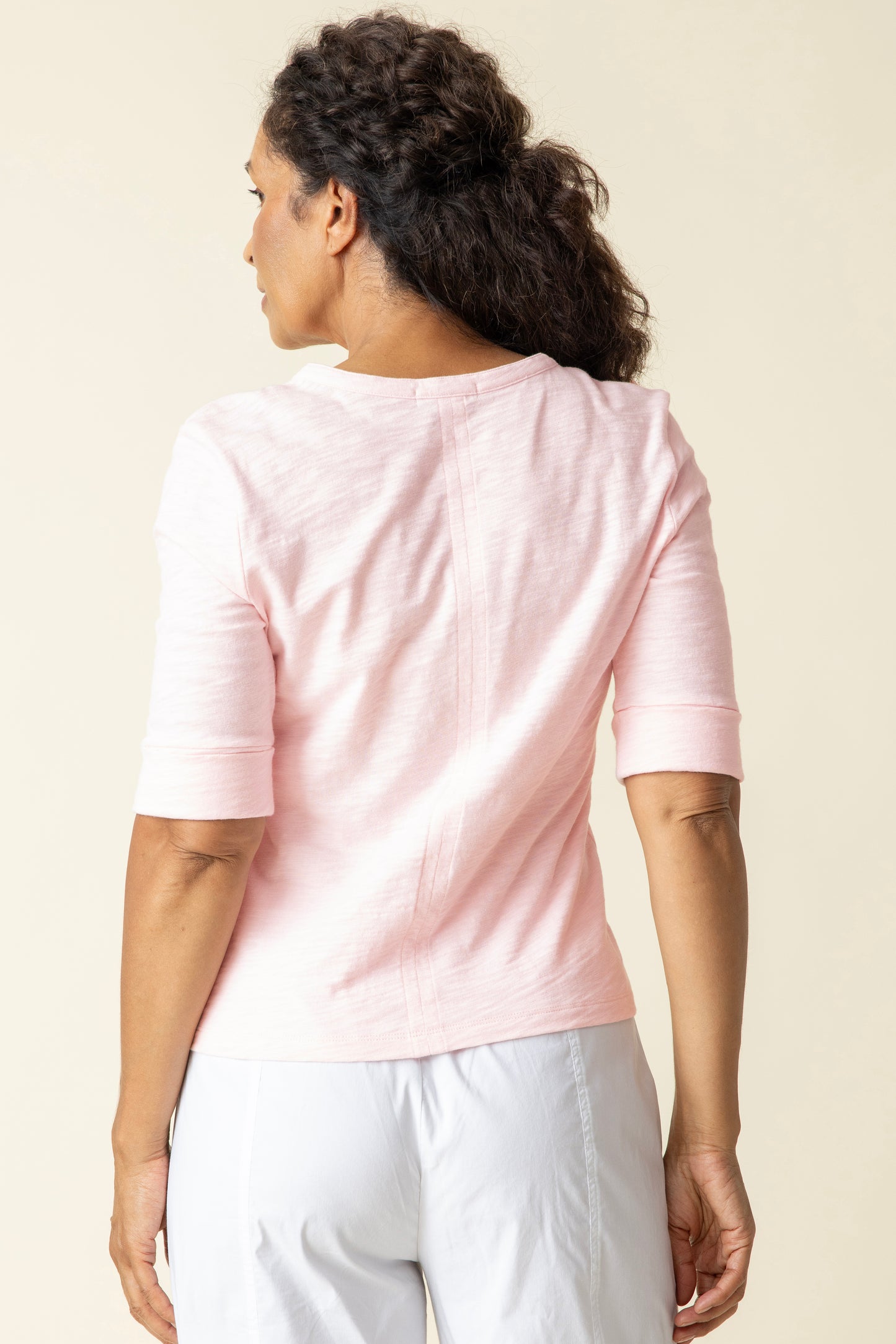 Habitat Spring/Summer 2025-H27521S5-Split Neck Tee-White - The Coach Pyramids