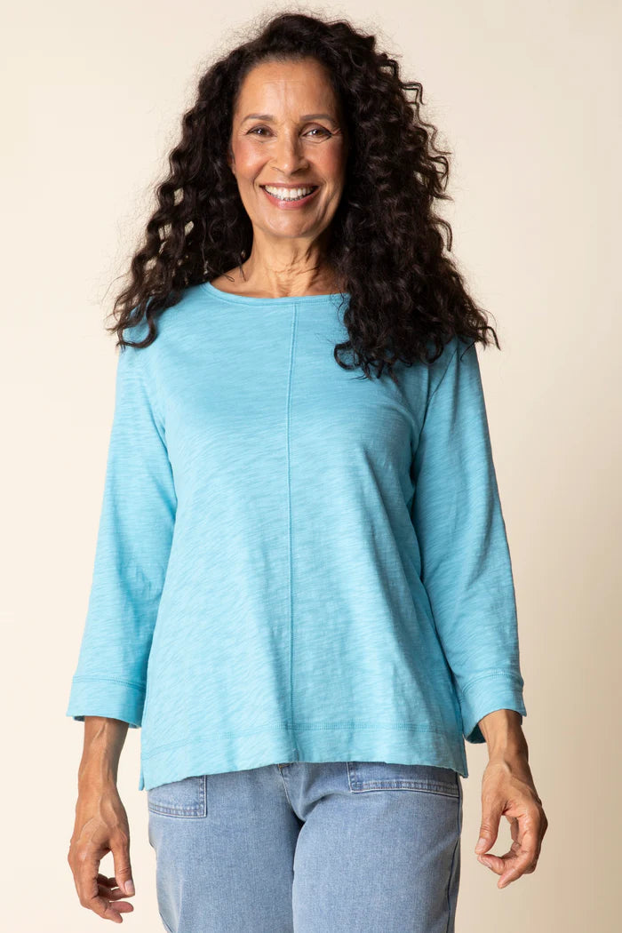 Habitat-H27522S6-Cover Stitch Boat Neck Top-Dew Drop - The Coach Pyramids