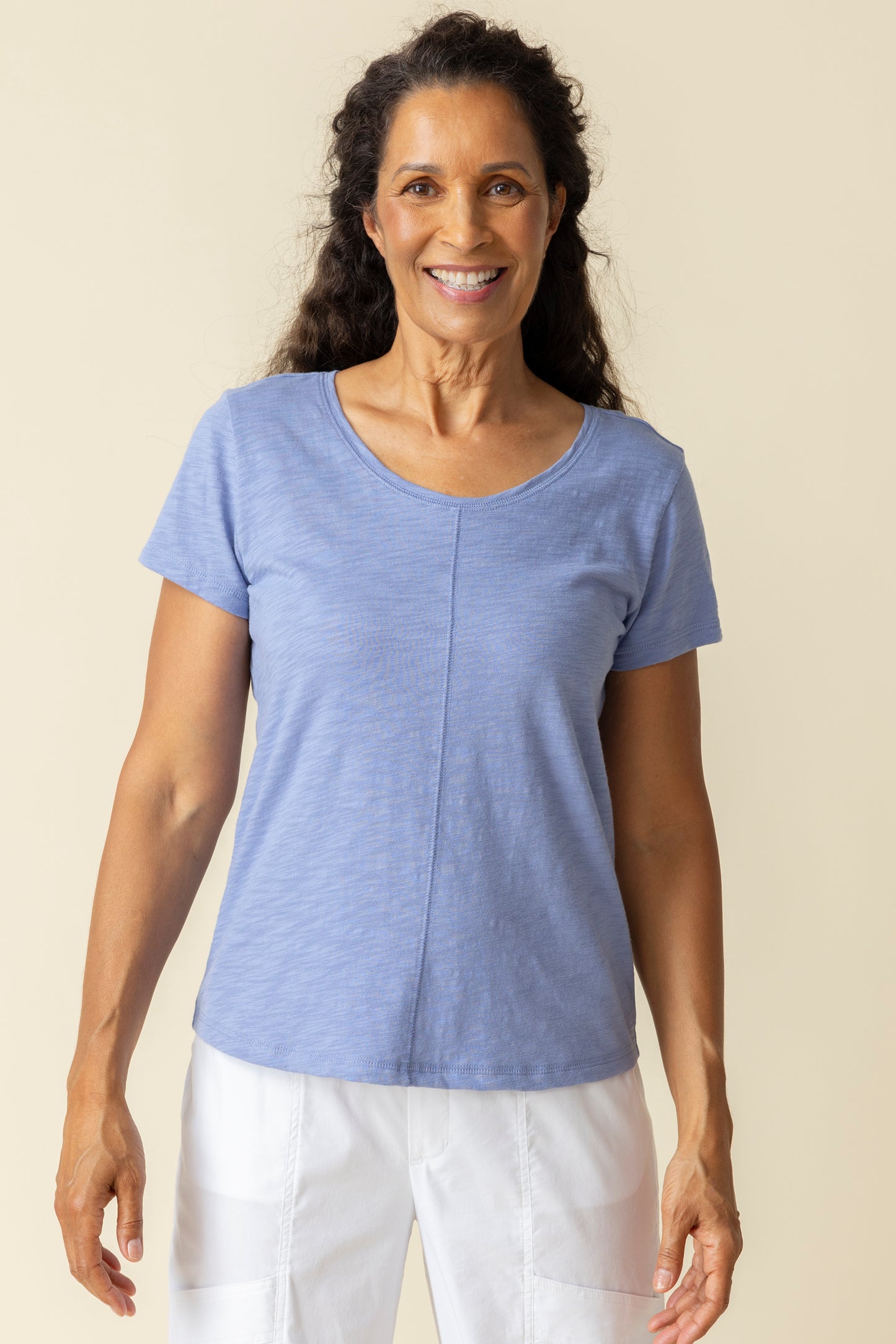 Habitat Spring/Summer 2025-H27524S5-Cover Stitch Tee-Malibu - The Coach Pyramids
