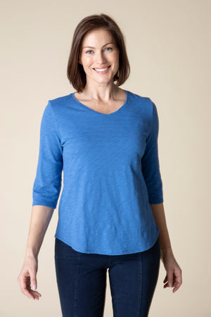 Habitat Fall 2024-H27527F4-Elbow Sleeve Tee-Cobalt