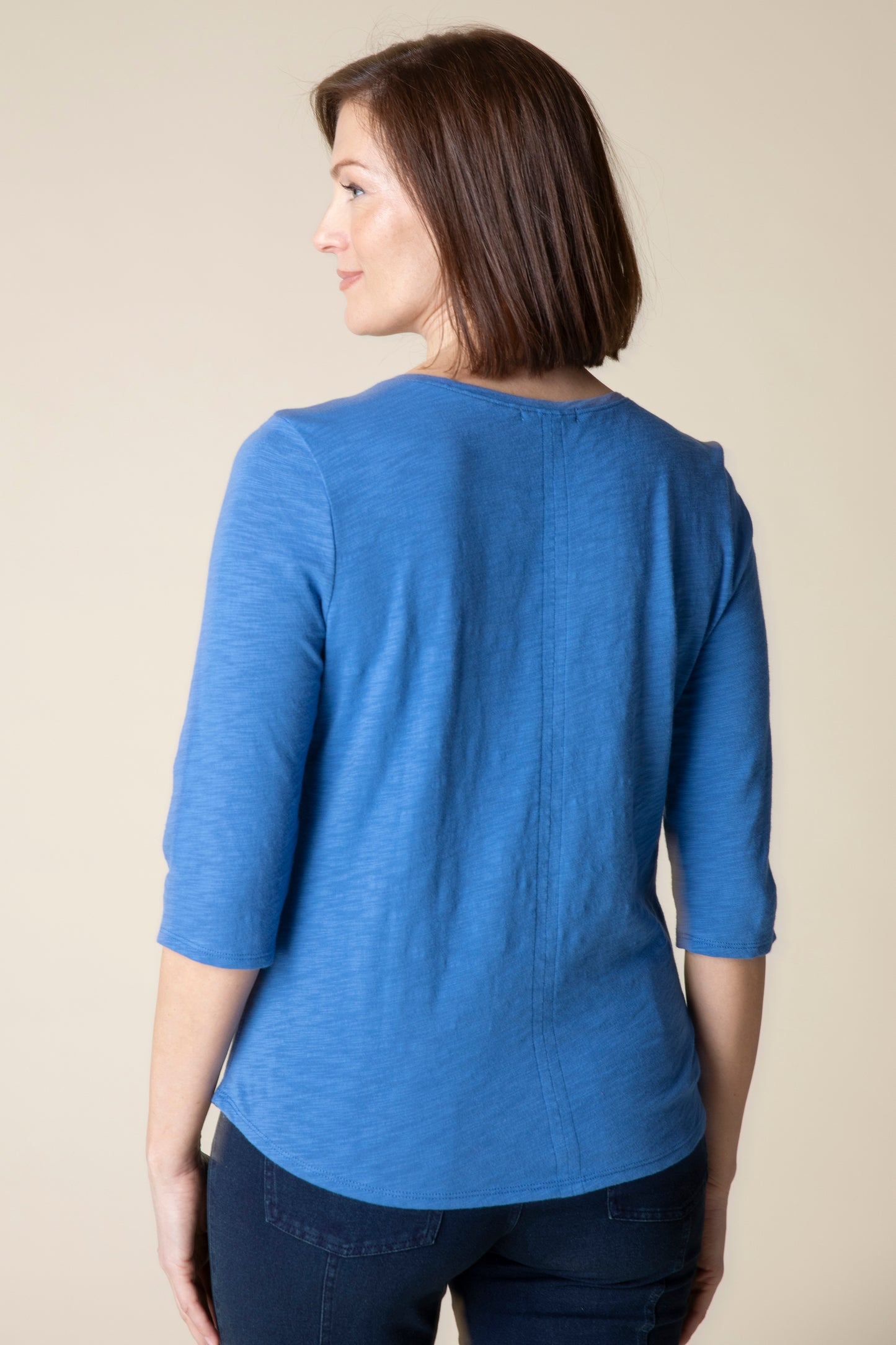 Habitat Fall 2024-H27527F4-Elbow Sleeve Tee-Cobalt - The Coach Pyramids
