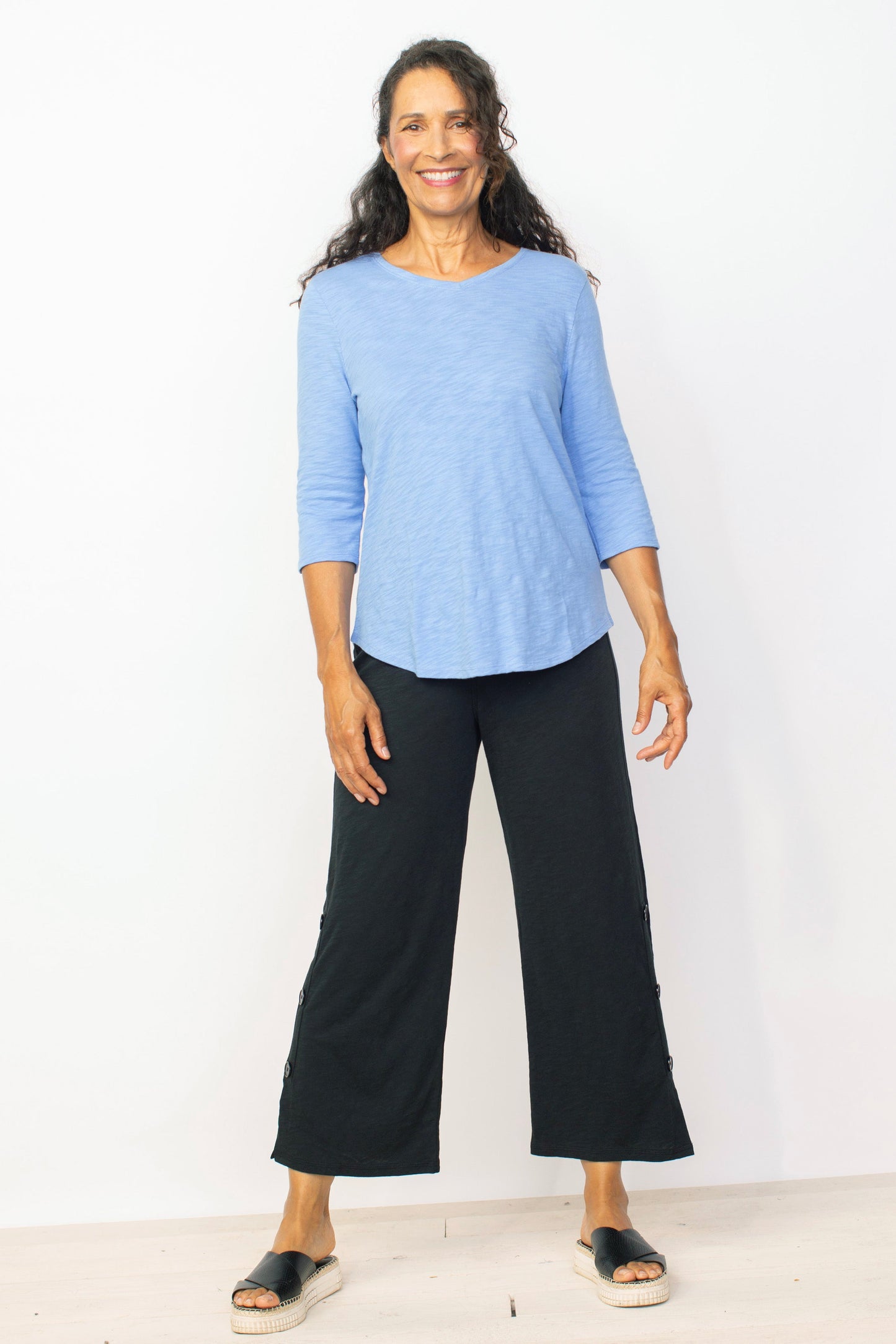 Habitat Spring 2024-H27527-Elbow Sleeve Tee-Lake - The Coach Pyramids