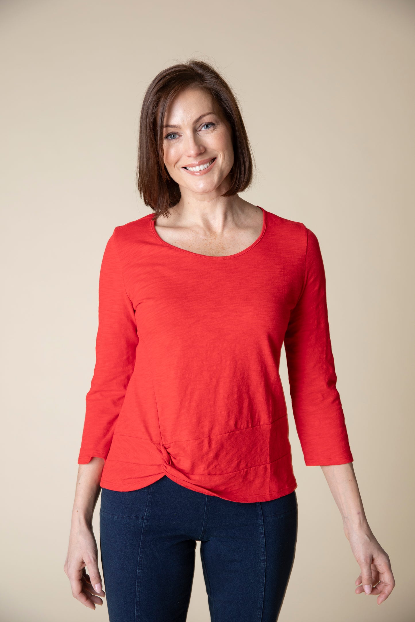 Habitat Fall 2024-H27532F4-Side Twist Tee-Capri - The Coach Pyramids