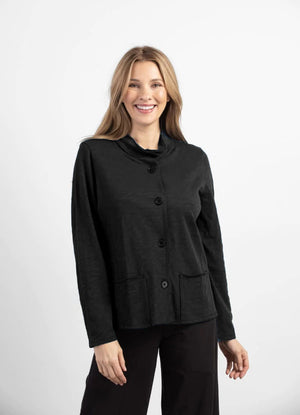 Habitat Fall/Winter 2023-H27547-Patch Pocket Cardigan-Black - The Coach Pyramids