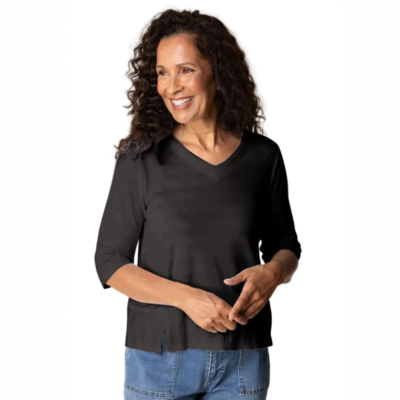Habitat-H30015-Elbow Sleeve Top-Black - The Coach Pyramids