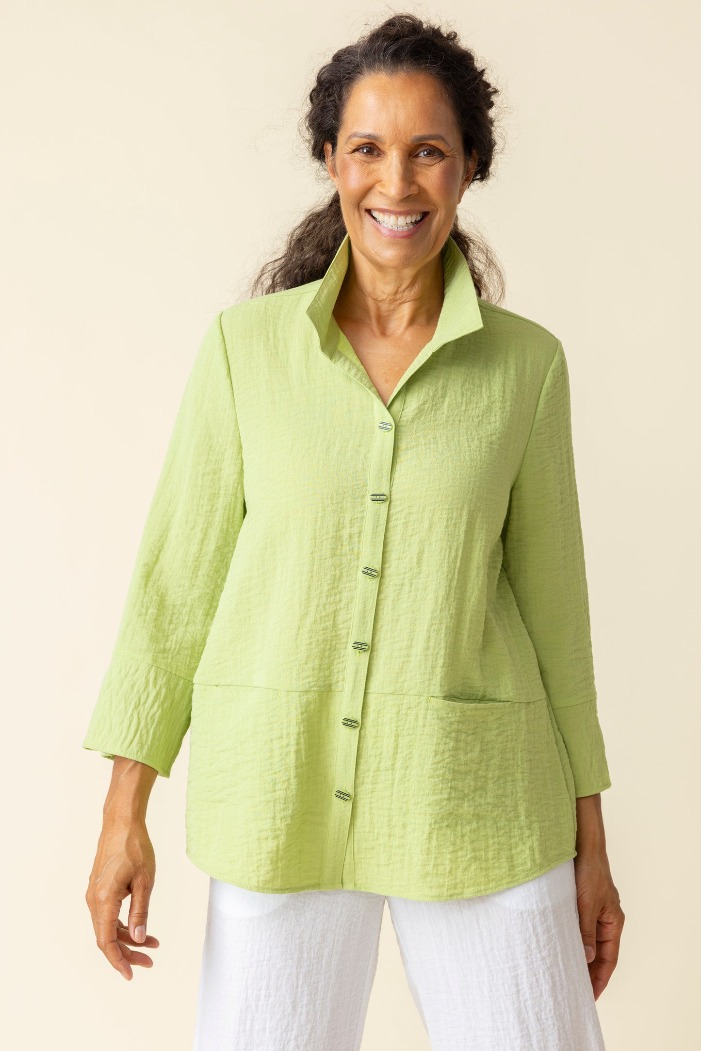 Habitat Spring/Summer 2025-H30615S5-Hidden Pocket Swing Shirt-White - The Coach Pyramids