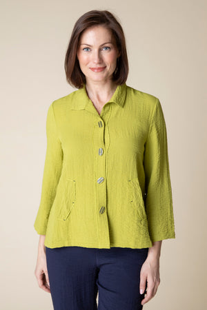 Habitat Fall 2024-H30649F4-Pleat Back Jacket-Pear