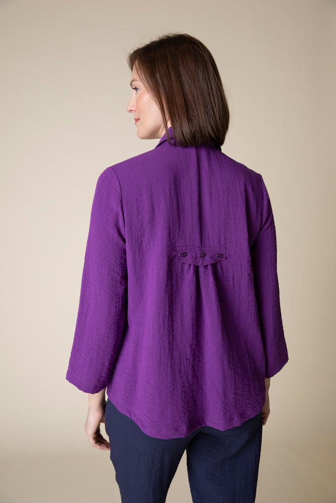 Habitat Fall 2024-H30649F4-Pleat Back Jacket-Sapphire