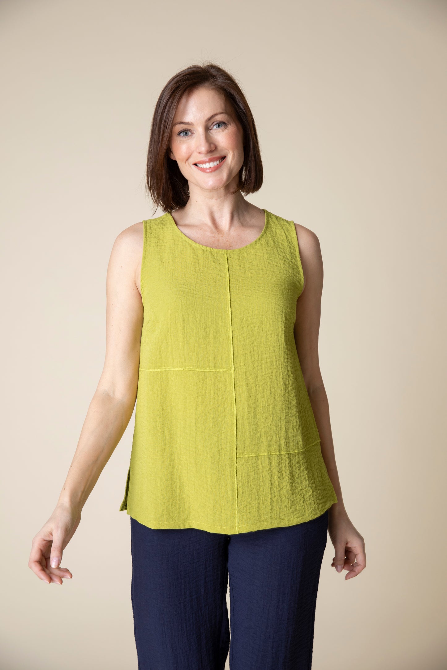 Habitat Fall 2024-H30650F4-Pieced Tunic Tank-Pear - The Coach Pyramids