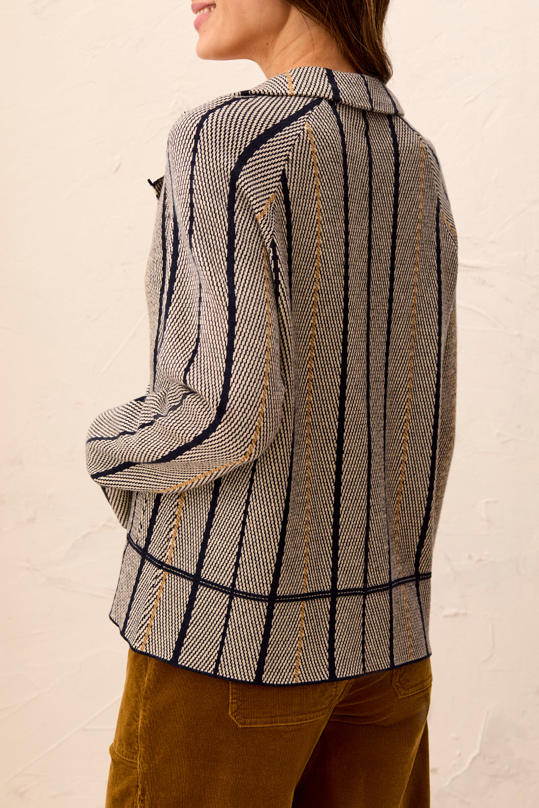Tribal-L/S Sweater Cardigan W/Pockets-3136O-0805-Sapphire - The Coach Pyramids