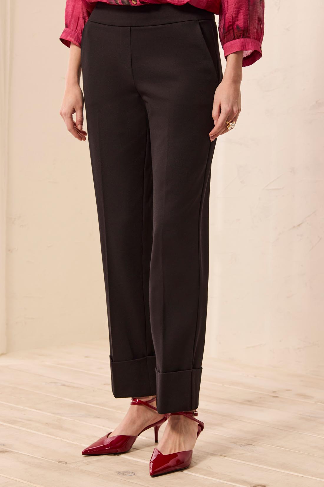 Tribal-Flatten It Pull On Ankle Pant W/Cuffs-3149O-0002-Black - The Coach Pyramids