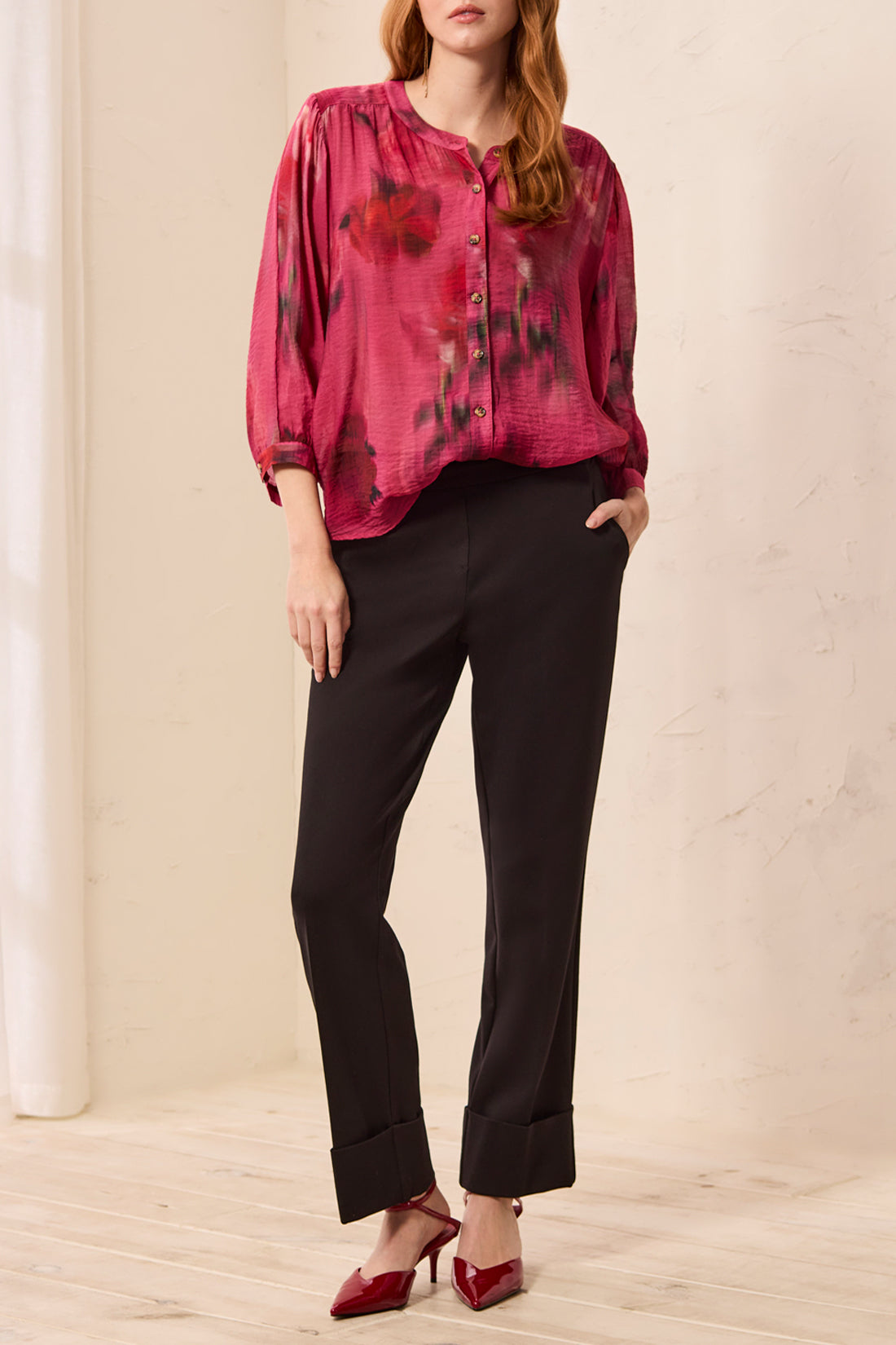 Tribal-Flatten It Pull On Ankle Pant W/Cuffs-3149O-0002-Black - The Coach Pyramids
