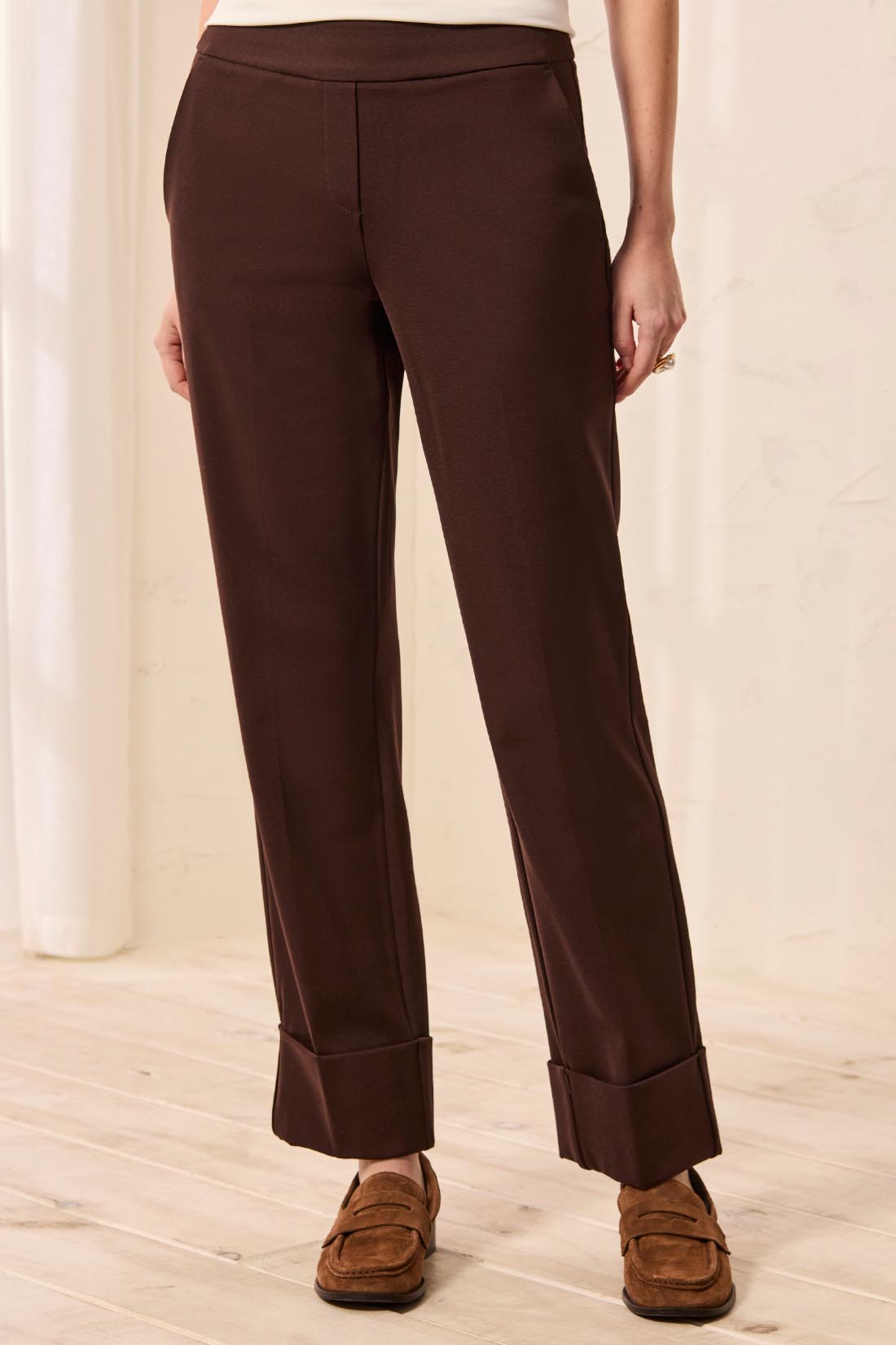 Tribal-Flatten It Pull On Ankle Pant W/Cuffs-3149O-0277-Espresso - The Coach Pyramids