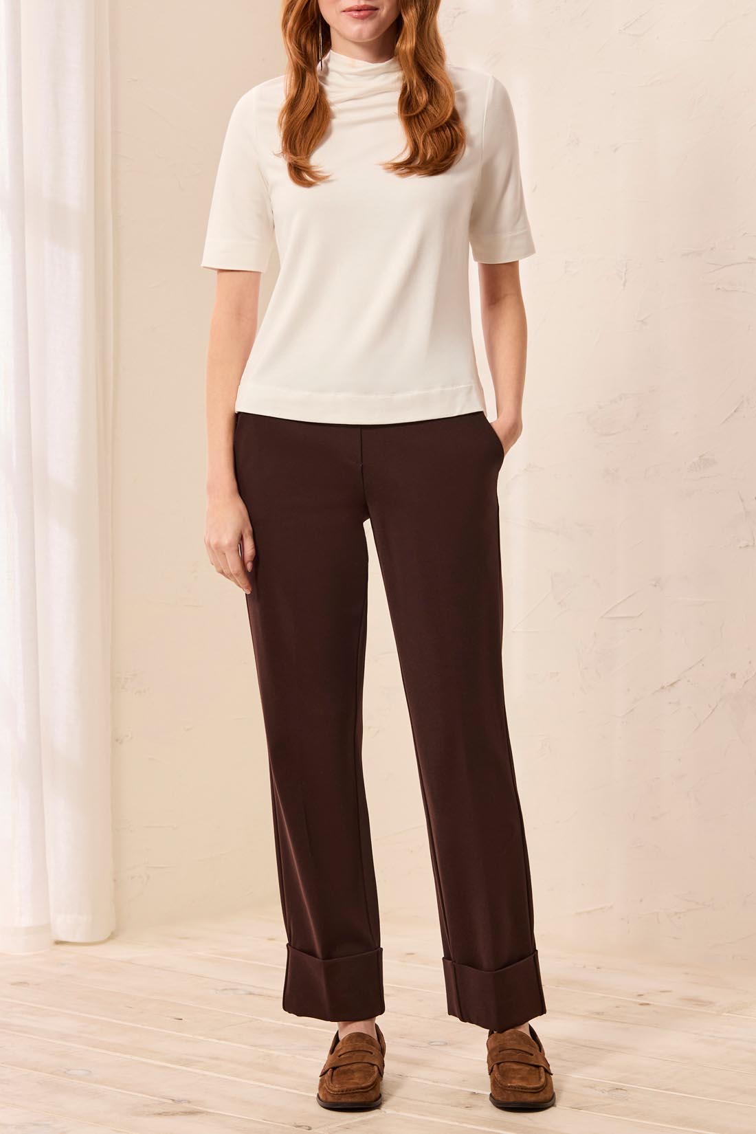 Tribal-Flatten It Pull On Ankle Pant W/Cuffs-3149O-0277-Espresso - The Coach Pyramids