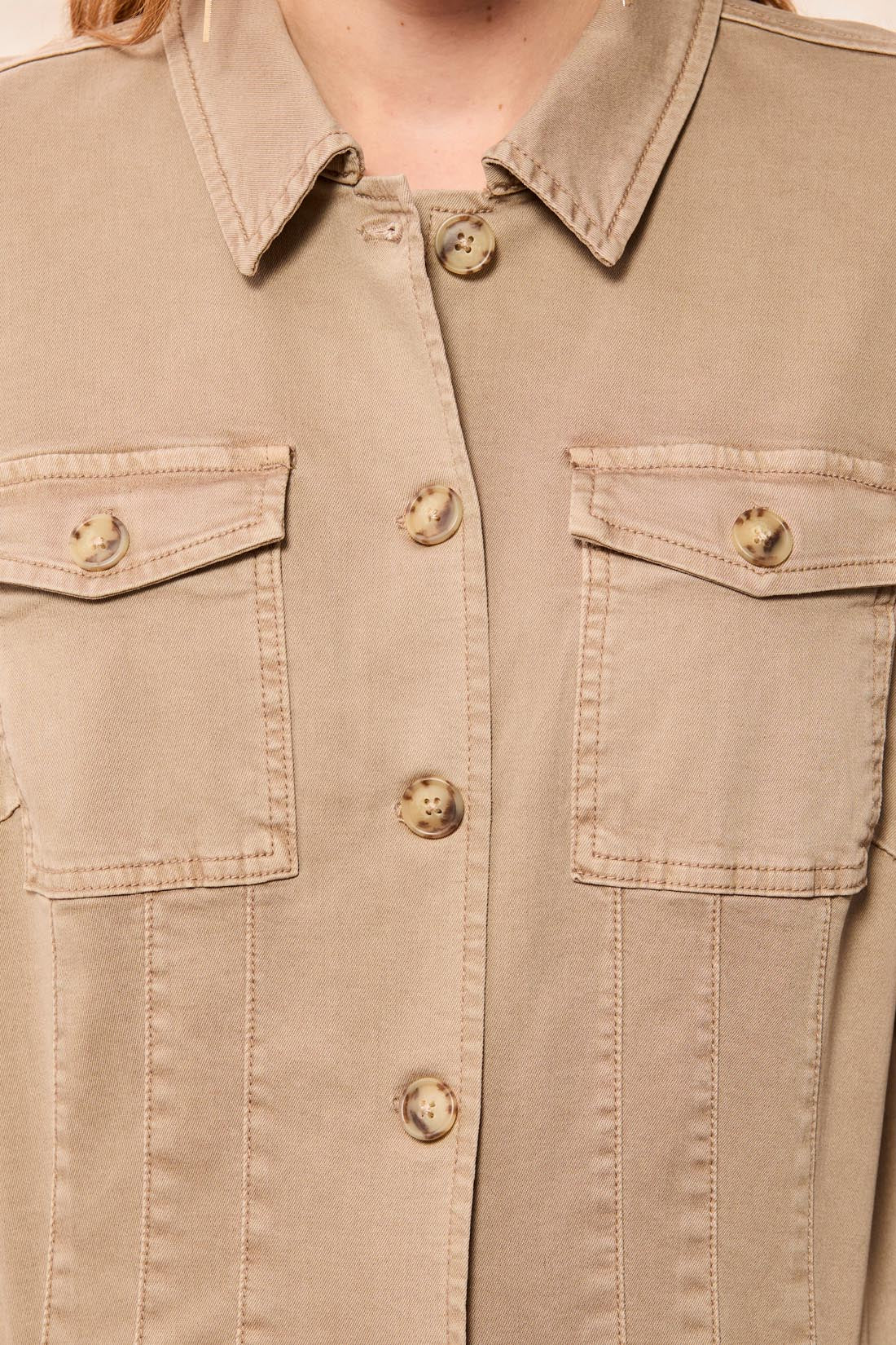 Tribal-Button Front Jacket W/Horn Buttons-3159O-1921-Fossil - The Coach Pyramids