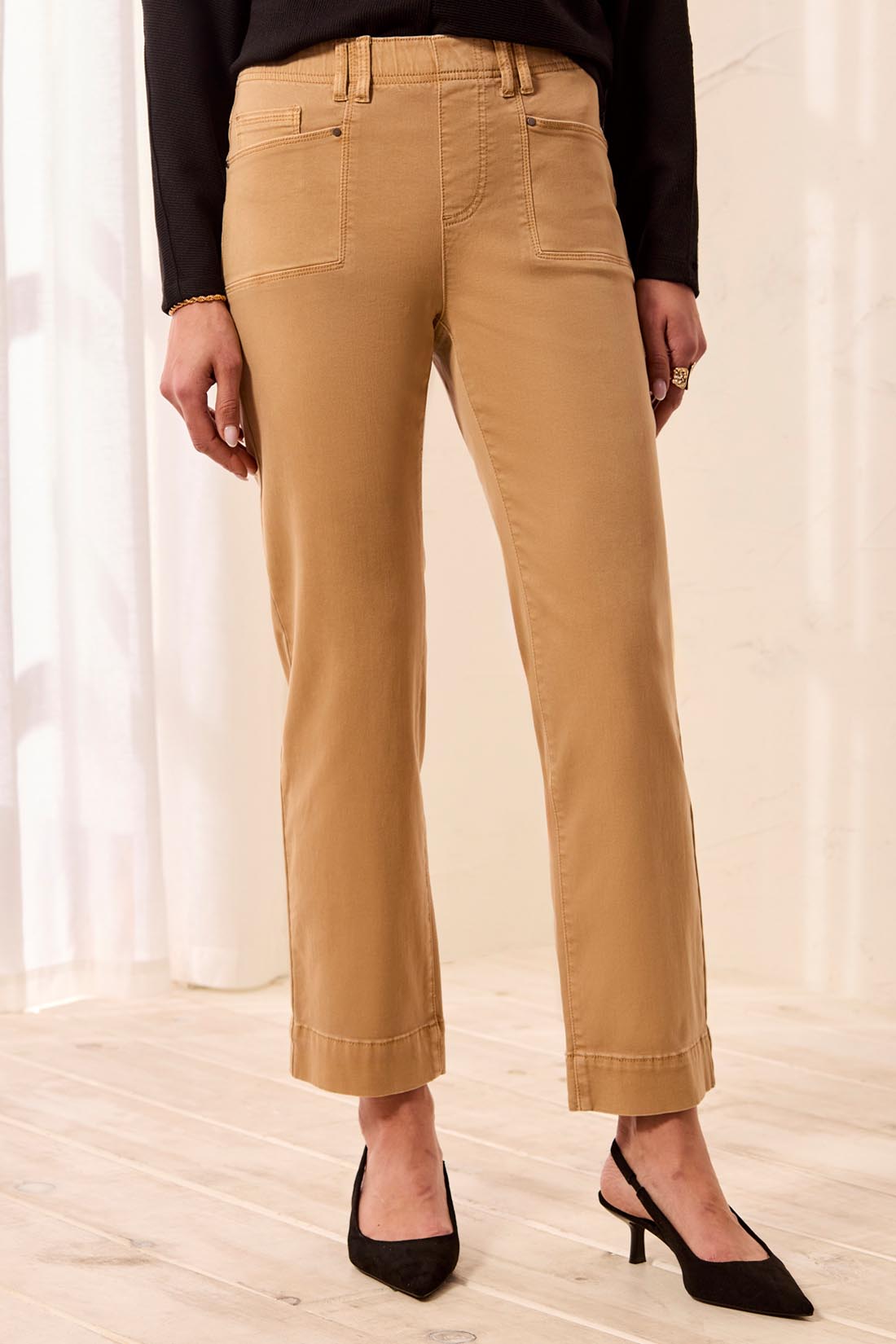 Tribal-5 Pocket Pull On Ankle Pant-3160O-1855-Sesame - The Coach Pyramids