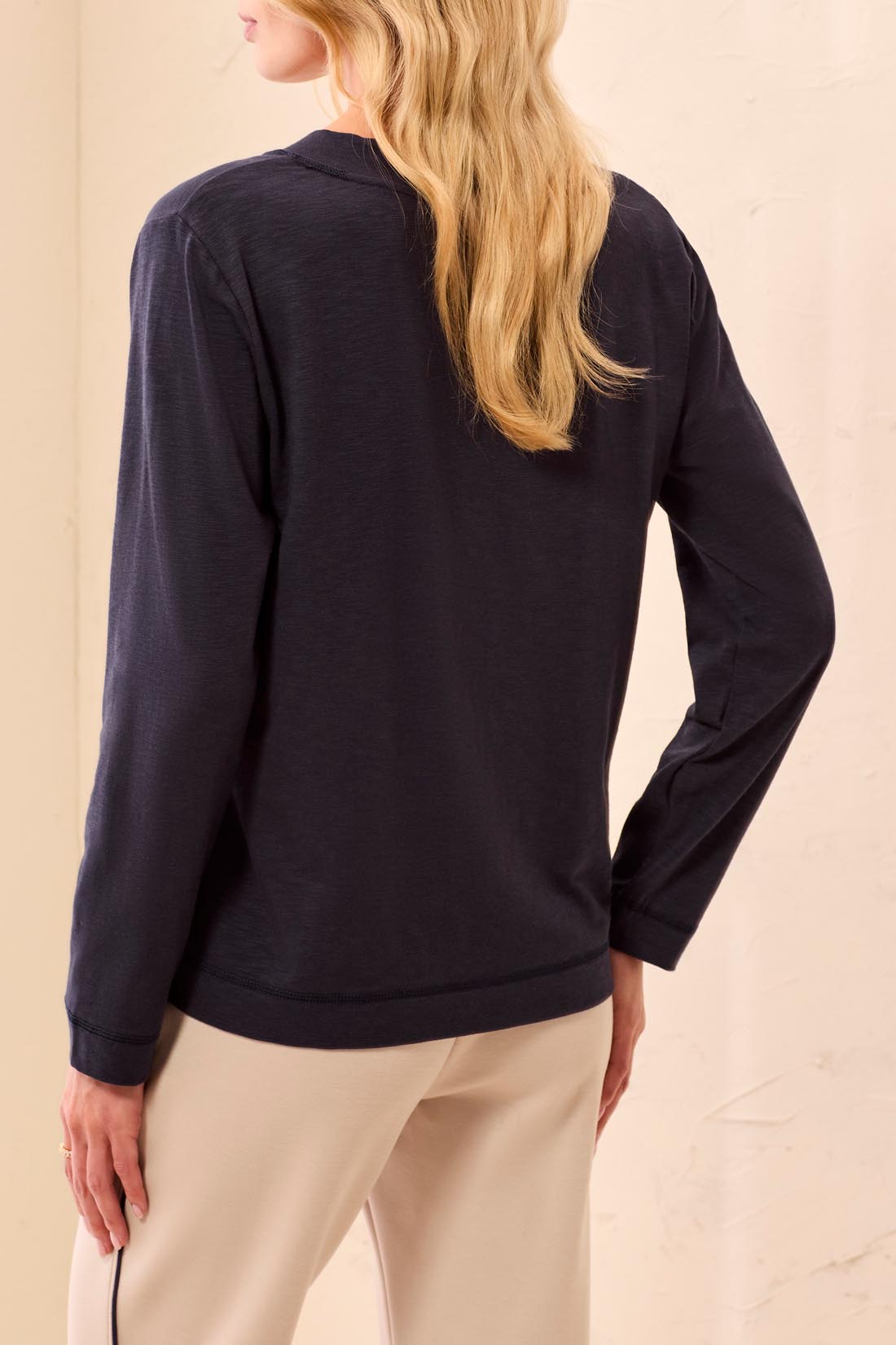 Tribal-L/S V Neck Top-3169O-0805-Sapphire - The Coach Pyramids