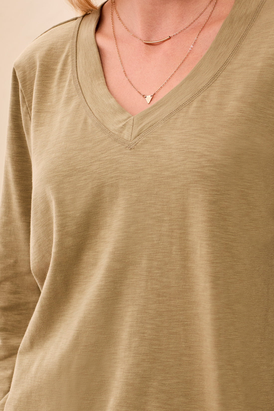 Tribal-L/S V Neck Top-3169O-0849-Aloe - The Coach Pyramids