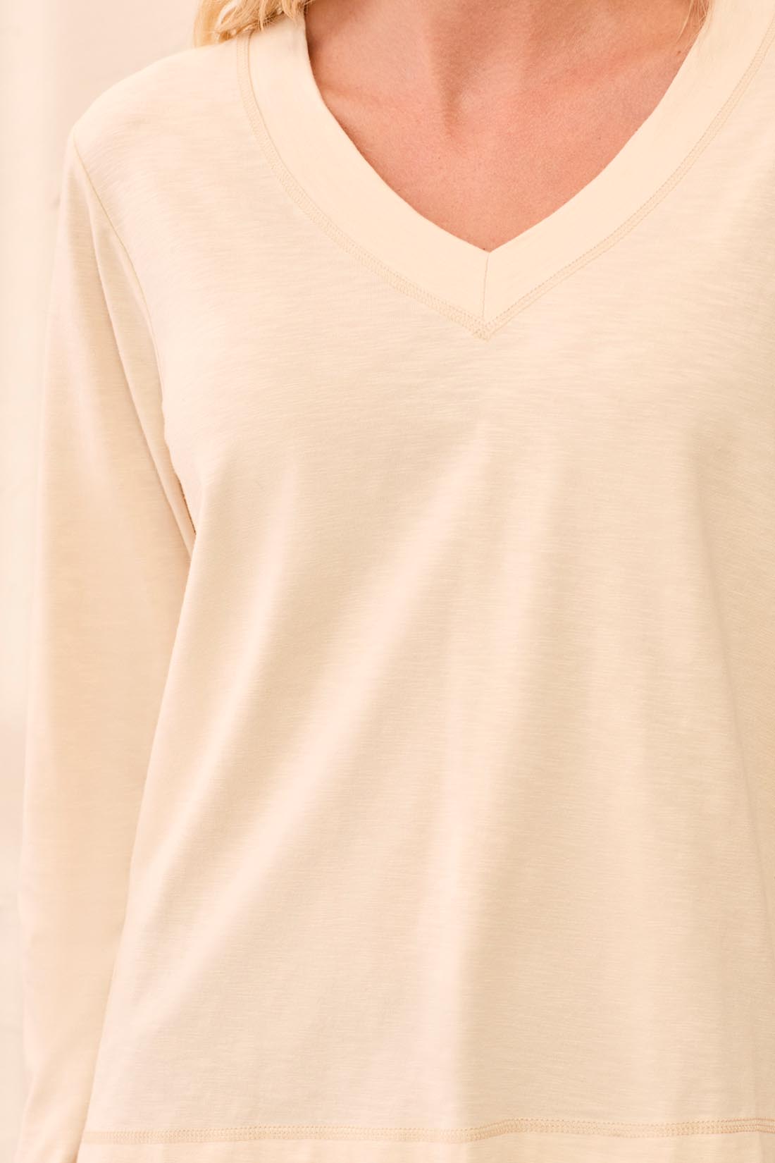 Tribal-L/S V Neck Top-3169O-3111-Moonstone - The Coach Pyramids