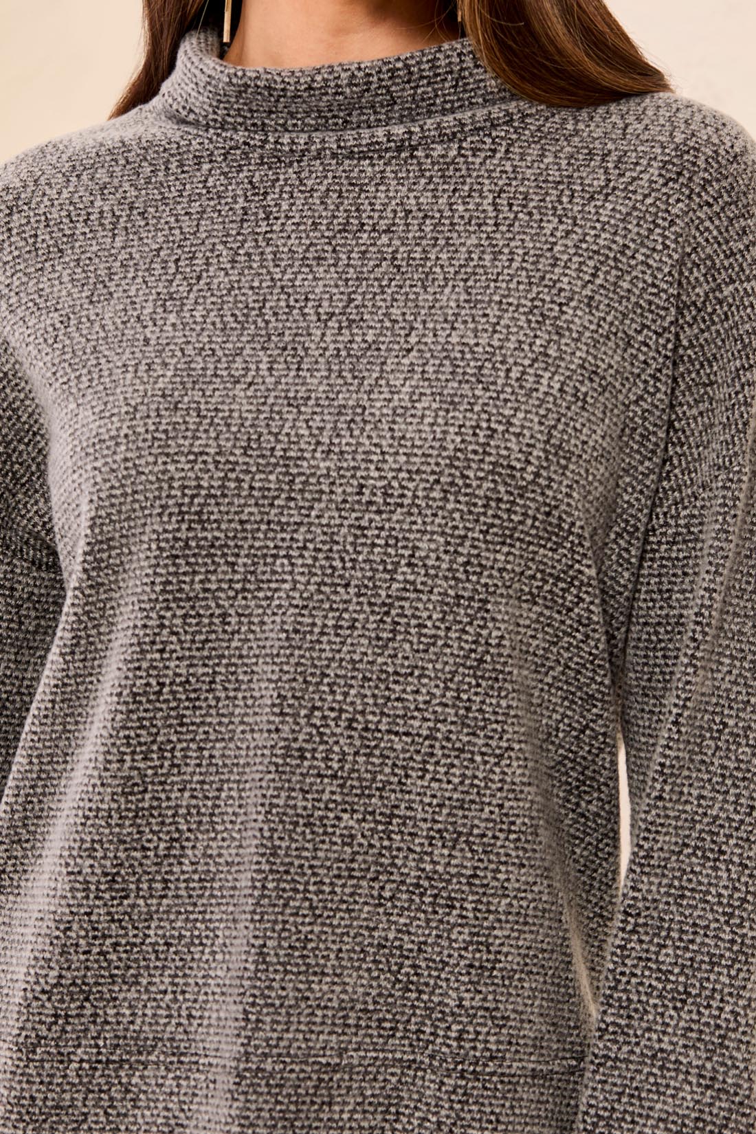 Tribal-L/S Funnel Neck Top-3170O-0097-Charcoal - The Coach Pyramids
