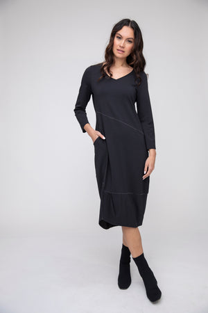 Habitat Liv Fall 2024-L320570-Seamed Dress-Black