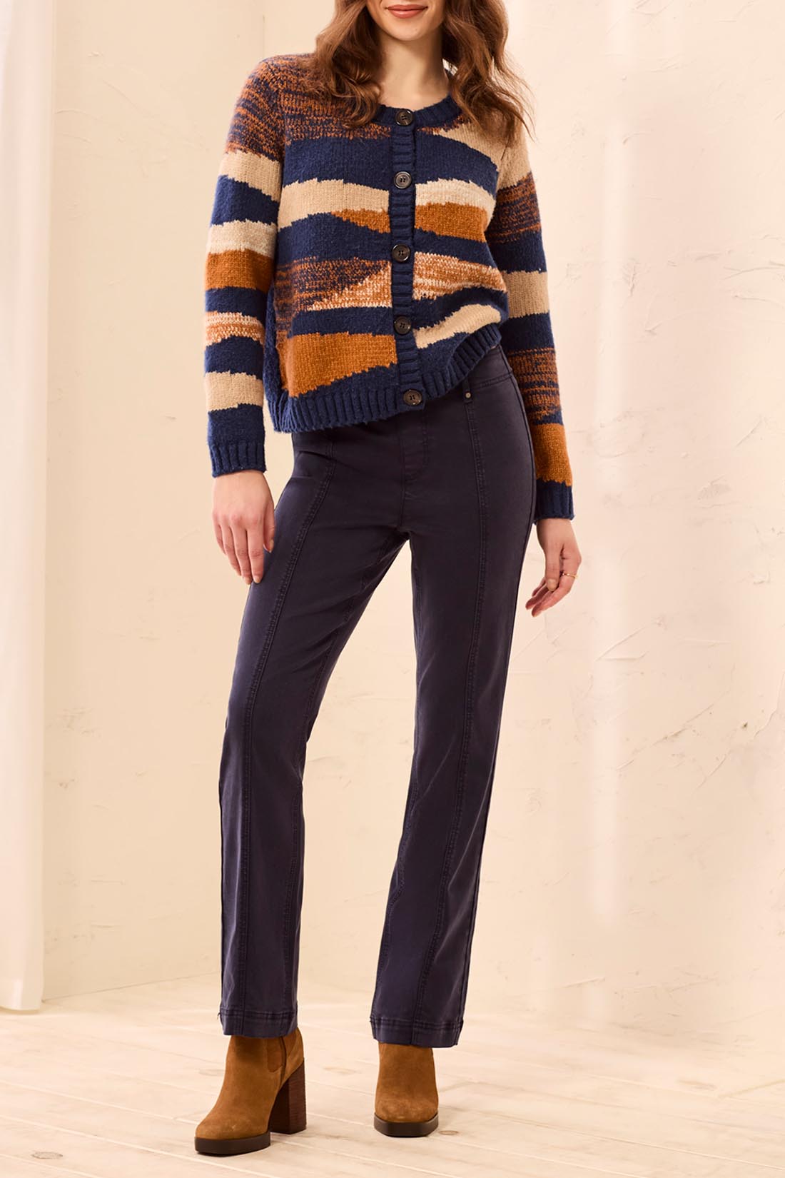 Tribal-Pull On Pant W/Front Leg Seams-3216O-0805-Sapphire - The Coach Pyramids