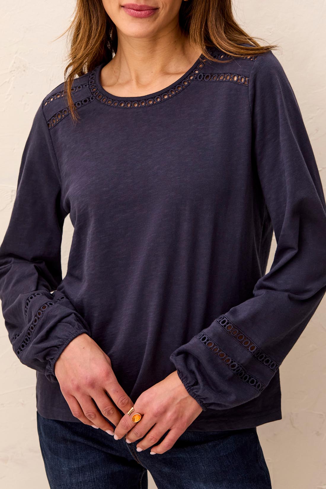 Tribal-L/S Crew Neck Top W/Special Tape-3252O-0805-Sapphire - The Coach Pyramids