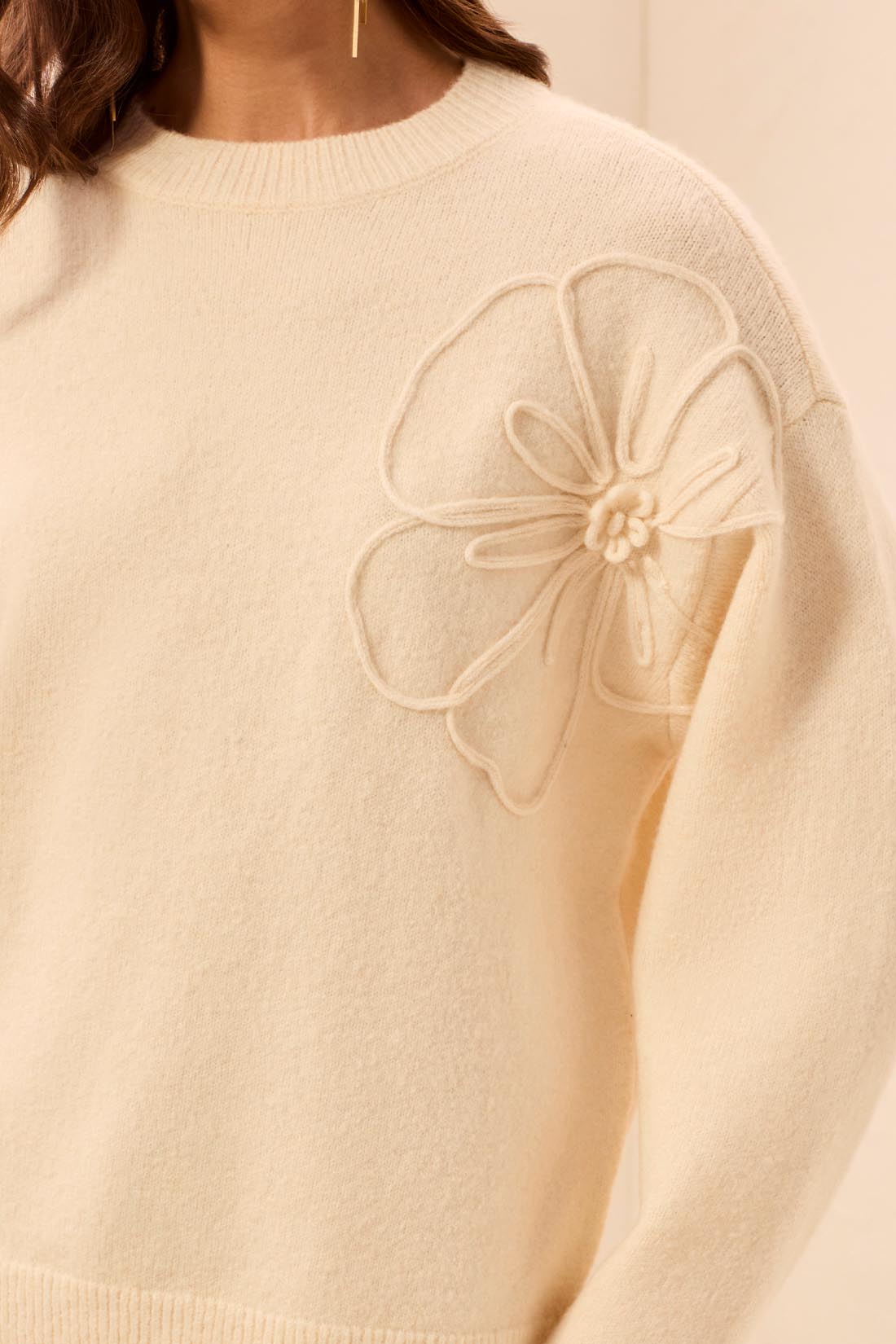 Tribal-L/S Mock Neck Sweater W/Embroidery-3261O-3111-Moonstone - The Coach Pyramids
