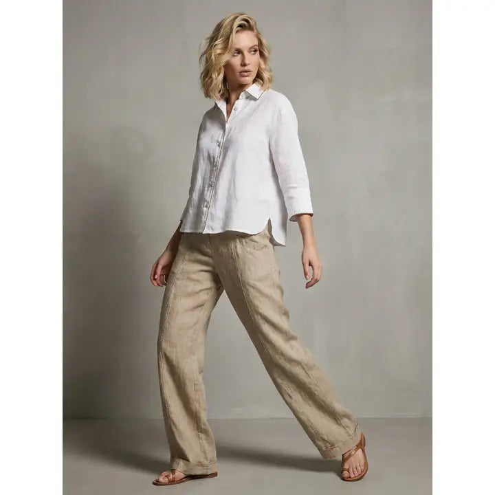 Linen Luv-TP1695-11-French Linen Shirt-Bianco - The Coach Pyramids