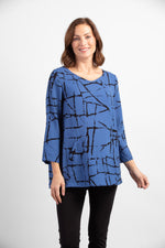 Habitat Fall/Winter 2023-H38415F3-Button Back Tunic-Skyline - The Coach Pyramids