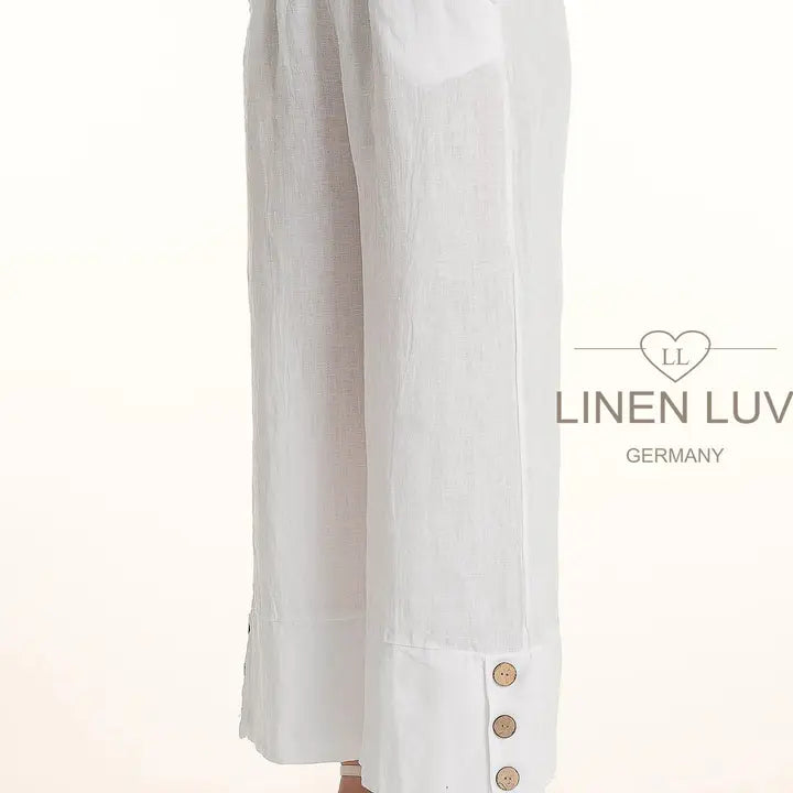 Linen Luv-PT865-11-French Linen Pant-Bianco - The Coach Pyramids