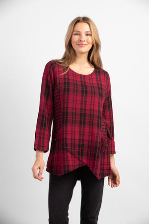 Habitat Fall/Winter 2023-H40445-Assymetrical Tunic-Cranberry - The Coach Pyramids