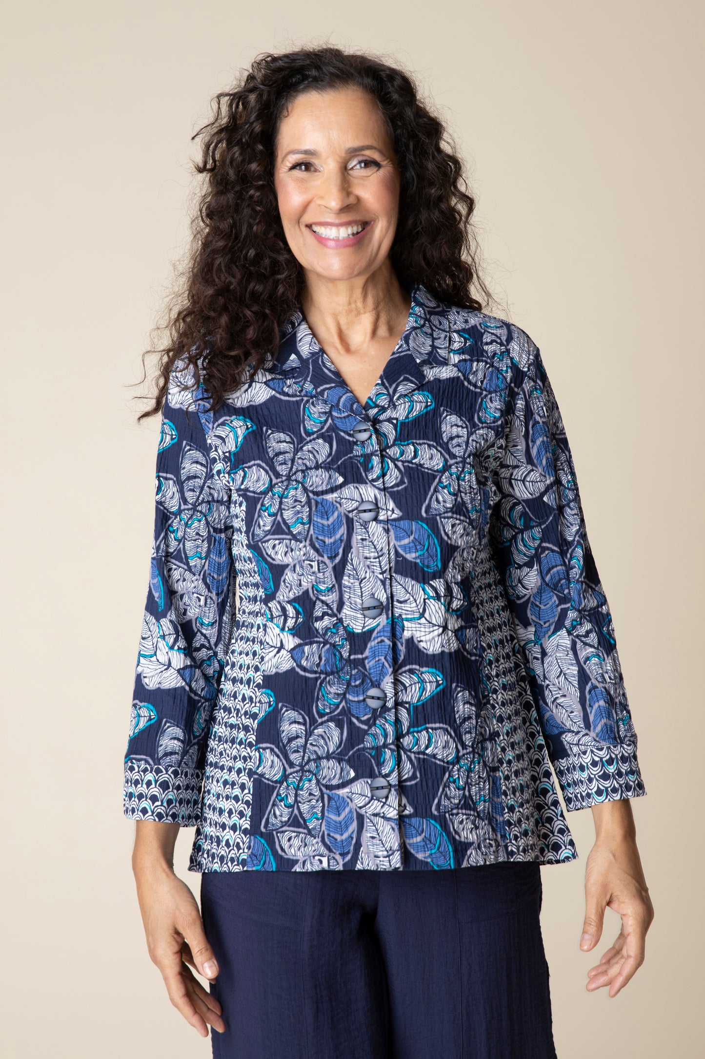Habitat Fall 2024-H41621-Princess Seamed Shirt-Navy - The Coach Pyramids