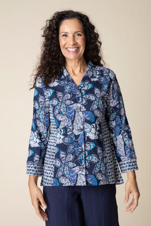 Habitat Fall 2024-H41621-Princess Seamed Shirt-Navy