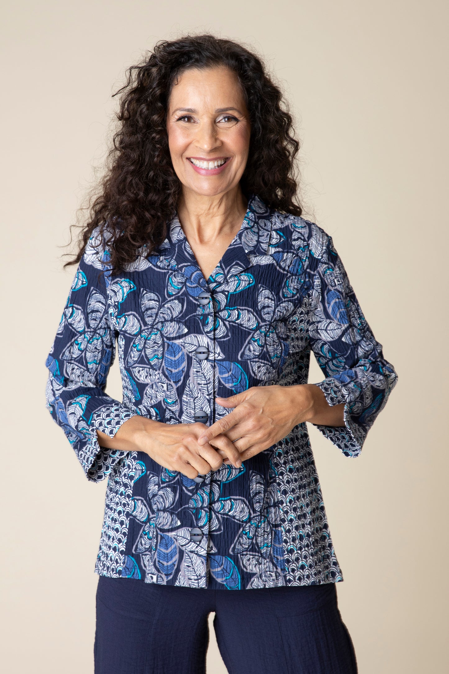 Habitat Fall 2024-H41621-Princess Seamed Shirt-Navy - The Coach Pyramids