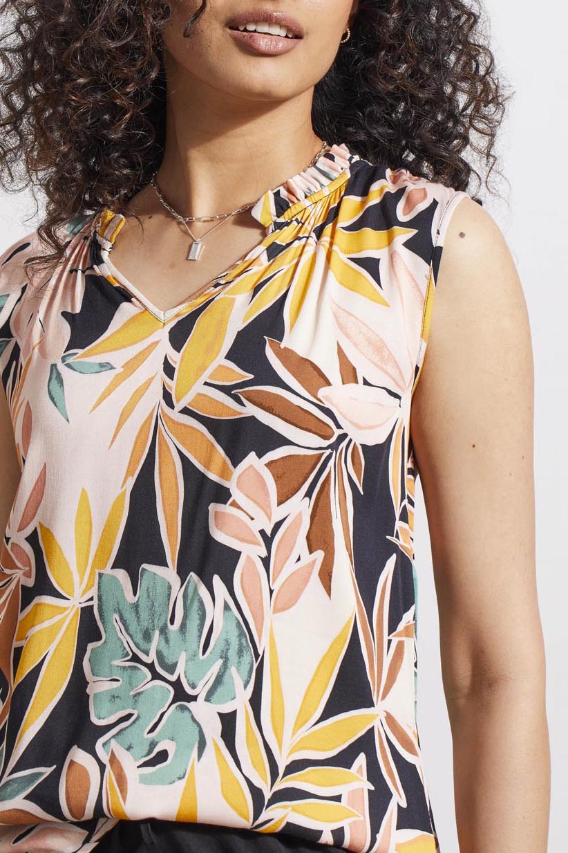 Tribal  Spring/Summer 2024 4442O/1434-Sleeveless Blouse-Apricot Tan - The Coach Pyramids