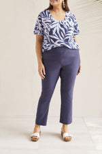 Tribal  Spring/Summer 2024-4824V-2485-Pull On Pant-Deep Blue - The Coach Pyramids