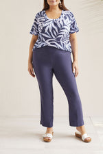 Tribal  Spring/Summer 2024-4824V-2485-Pull On Pant-Deep Blue - The Coach Pyramids