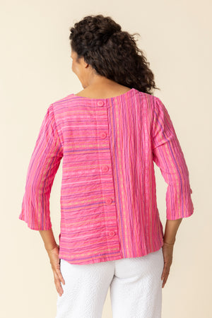 Habitat Spring/Summer 2025-H48632S5-Button Back Pullover-Hot Pink